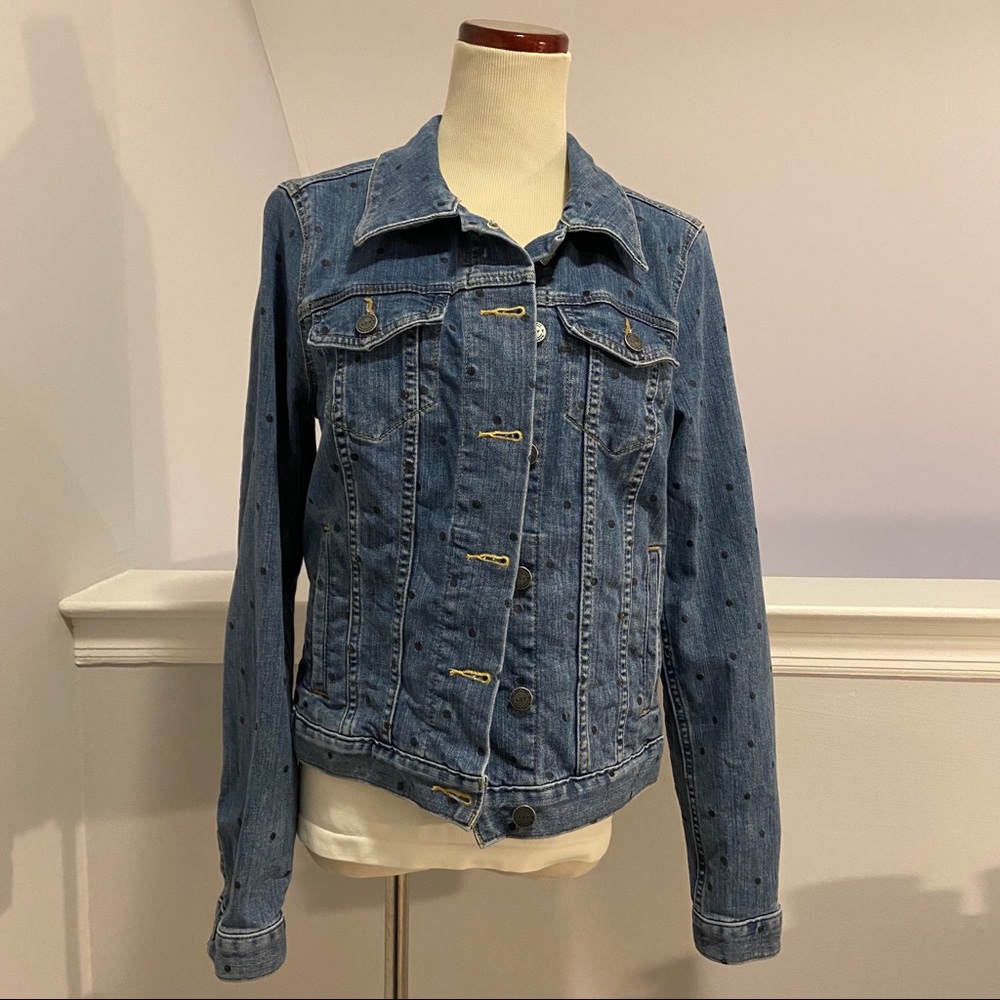 LOFT Polka Dot Denim Jacket - Picture 3 of 6